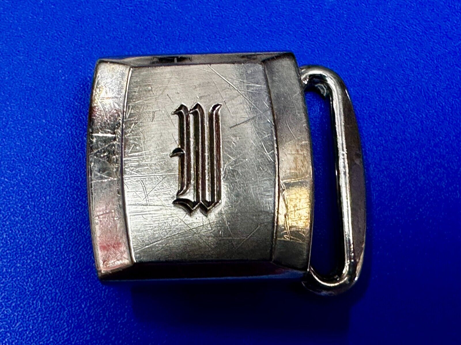 Antique Letter Monogram Initial W Art Deco Style Hickok Master Plate Belt Buckle