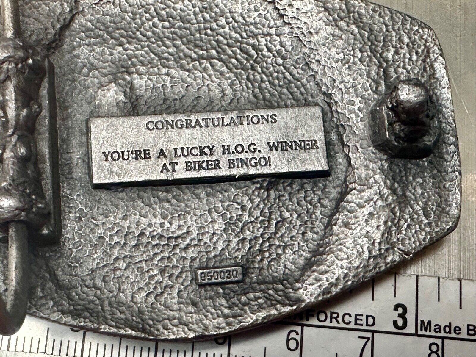 BIKER BINGO H.O.G.  Harley Davidson Owners Group - lucky winner belt buckle