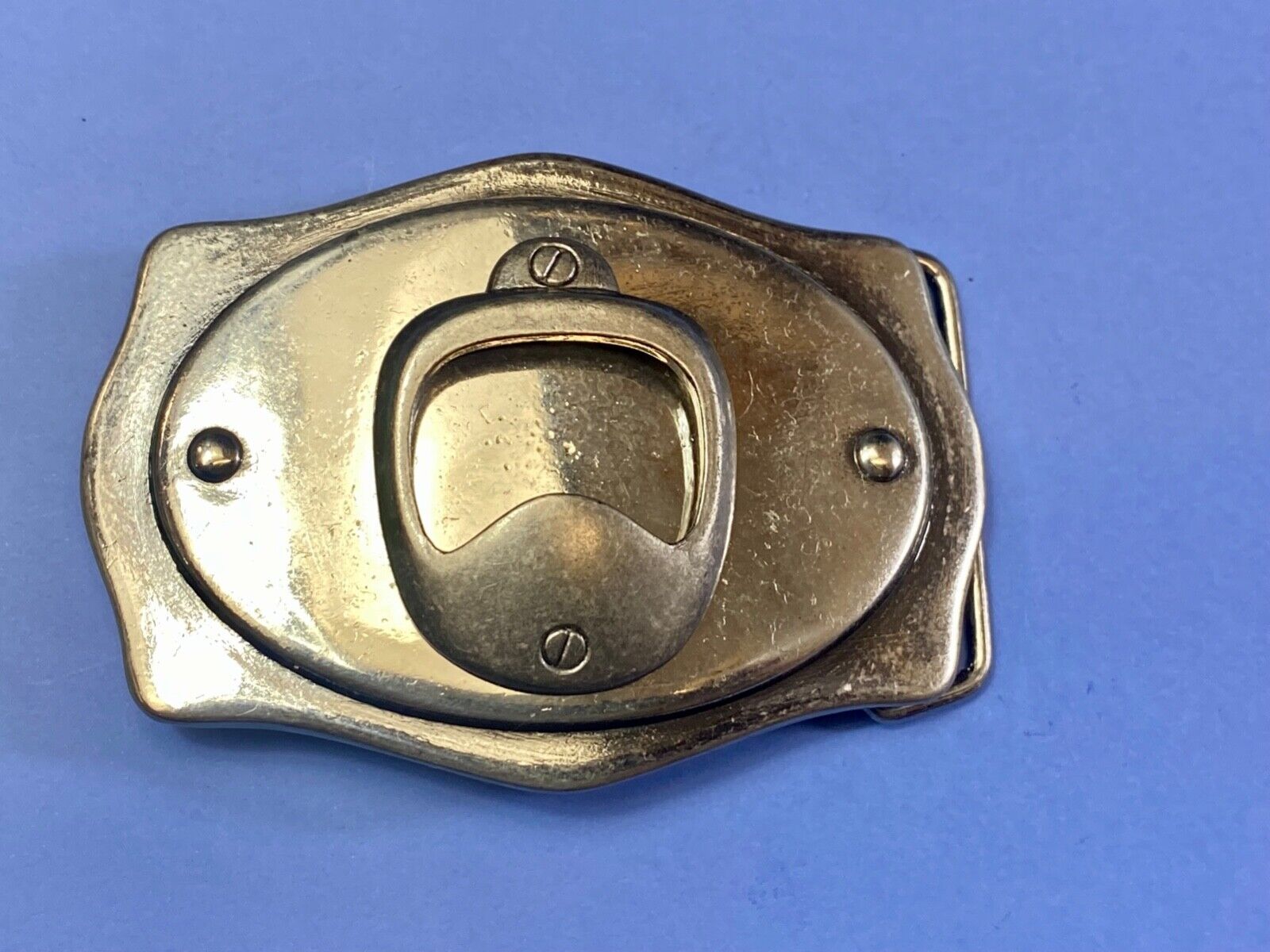 4" WIDE NOVELTY BELT BUCKLE AND BOTTLE OPONER -ULTIMATE BAR PICK UP LINE!
