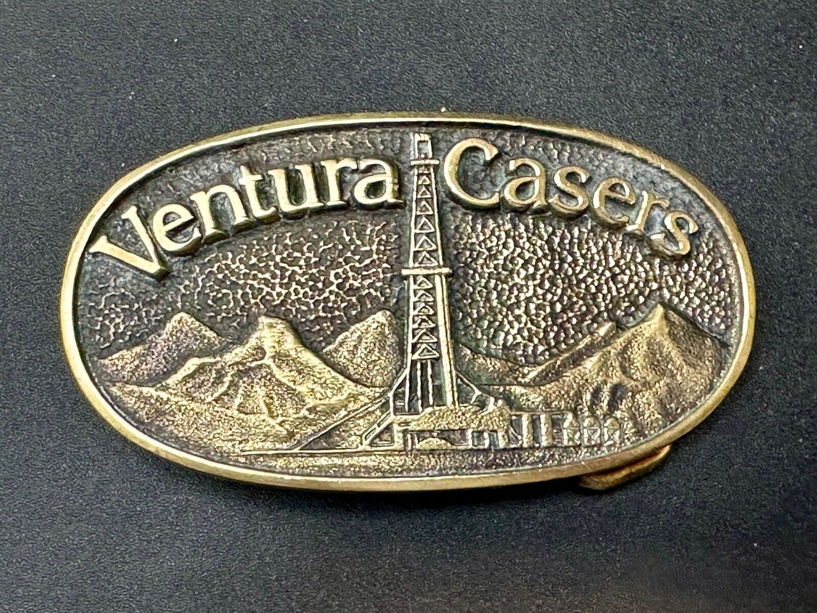 Ventura Casers Oil & Gas Industry Cal Coast Vintage Solid Brass Belt buckle