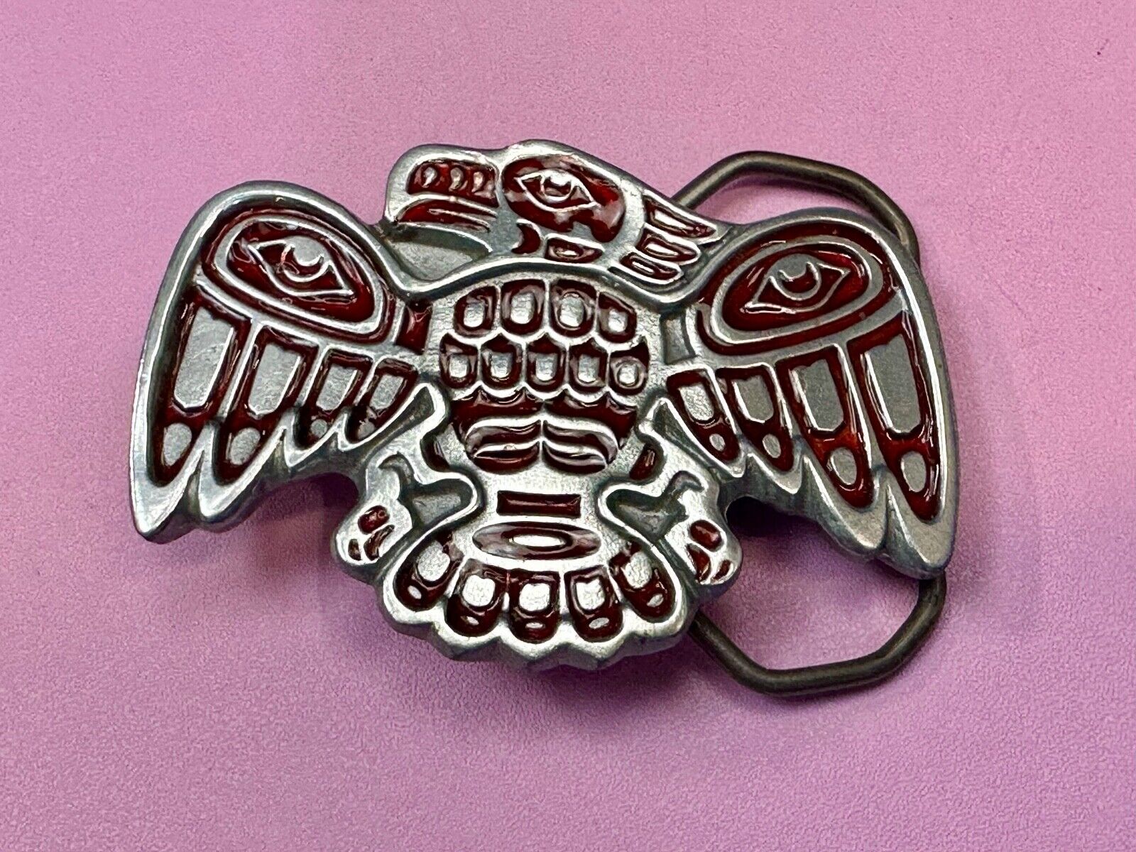 Thunderbird Hippie Tribal PNW Haida Native American Vintage Belt Buckle