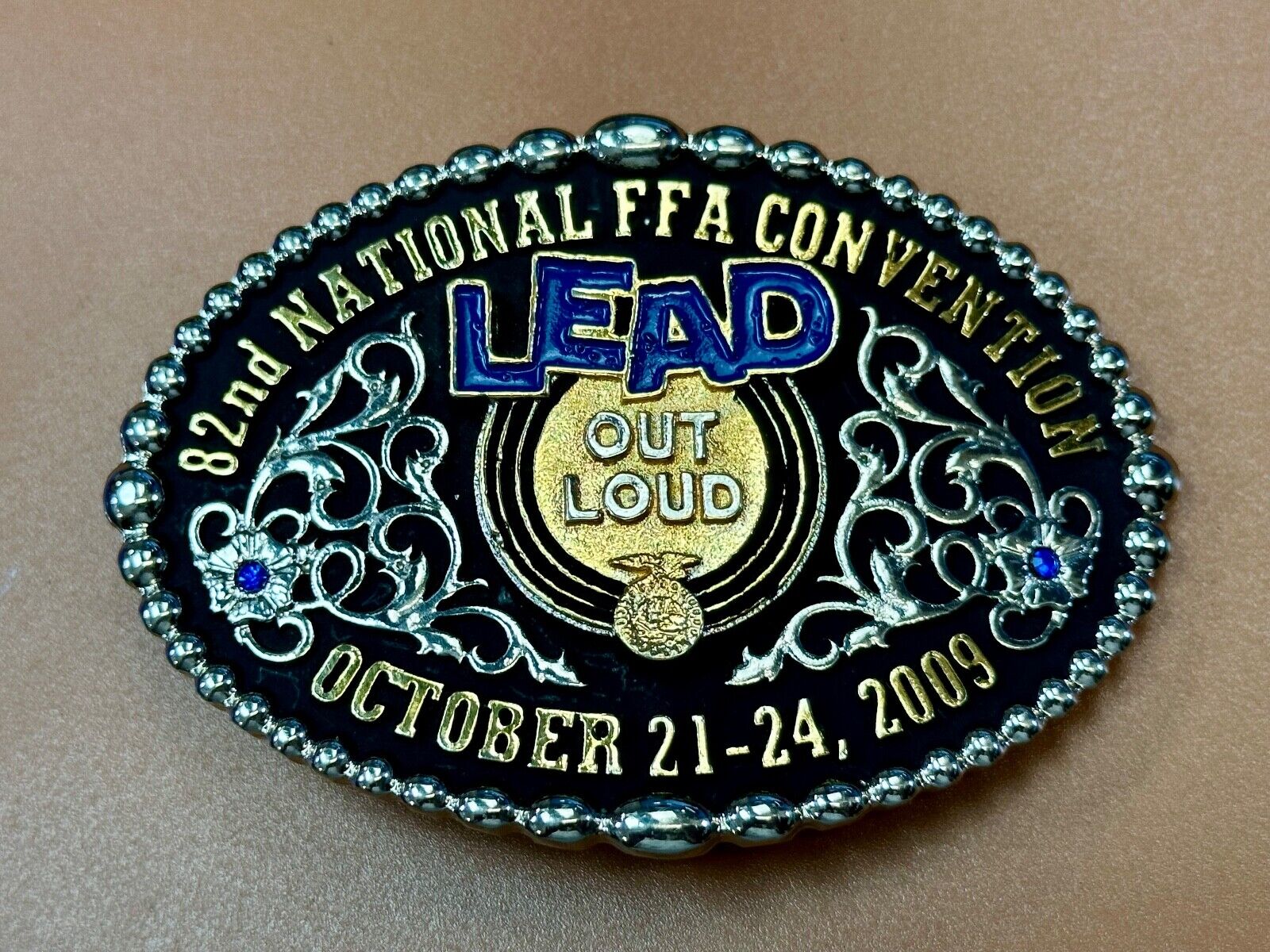 82nd Farmers FFA Convention LEAD OUT Loud 2009 Montana Silversmiths belt buckle