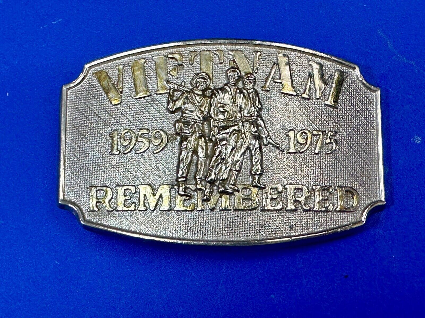 VIETNAM REMEMBERED 1959 1975 War Veteran Veterans F.E. Hart Numbered Belt Buckle