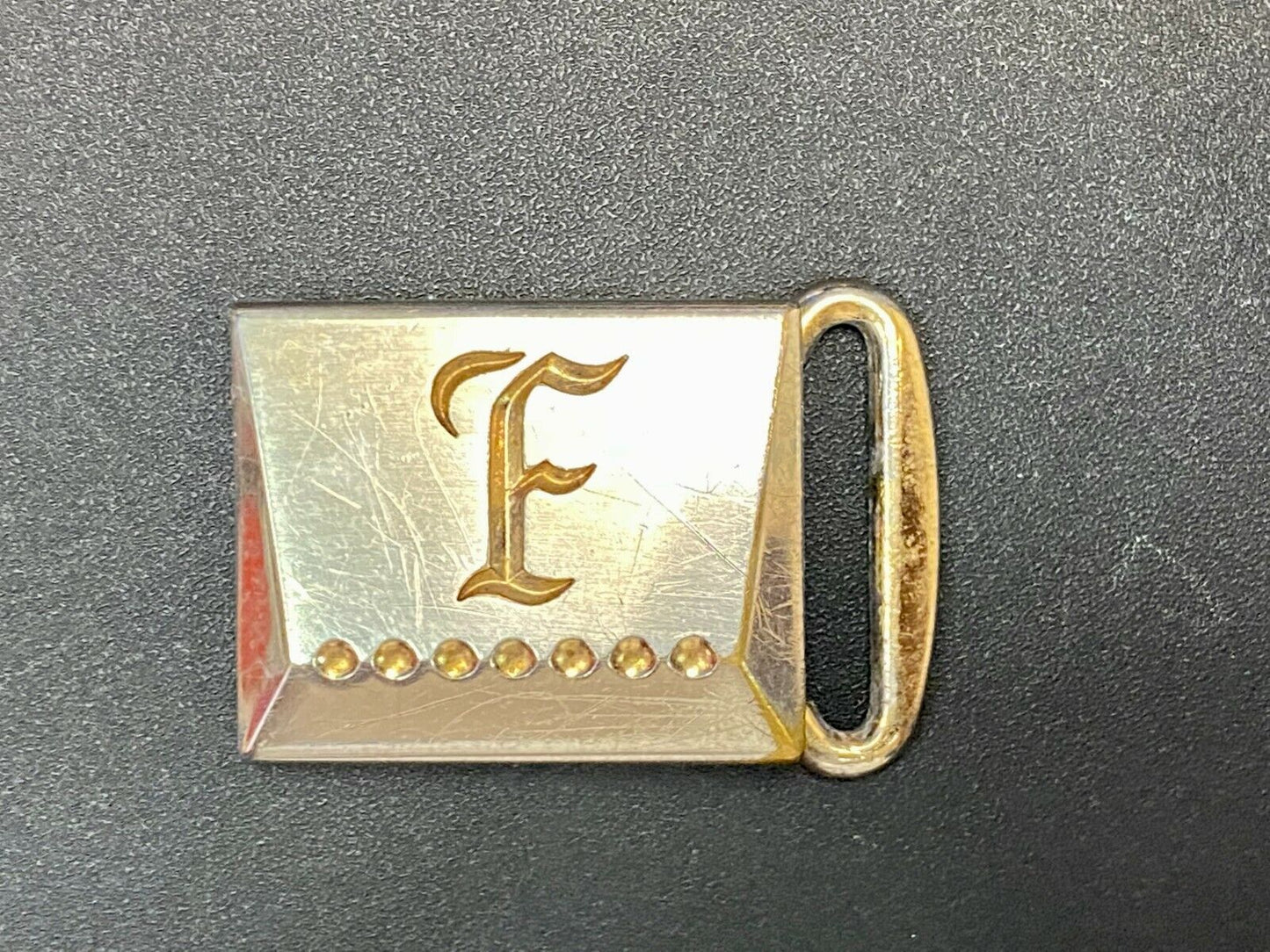 Vintage Hickok Master Plate Letter F Initial Monogram Art Deco Belt Buckle