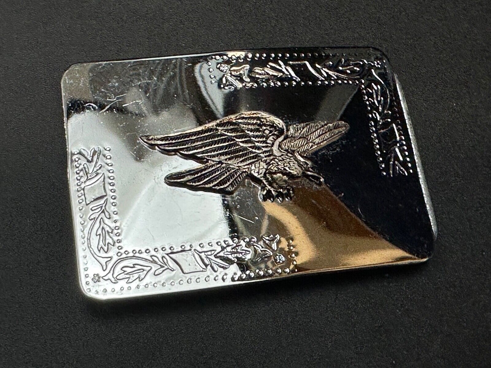 Vintage Hunting Flying Majestic Eagle on western mirrored reflective belt buckle
