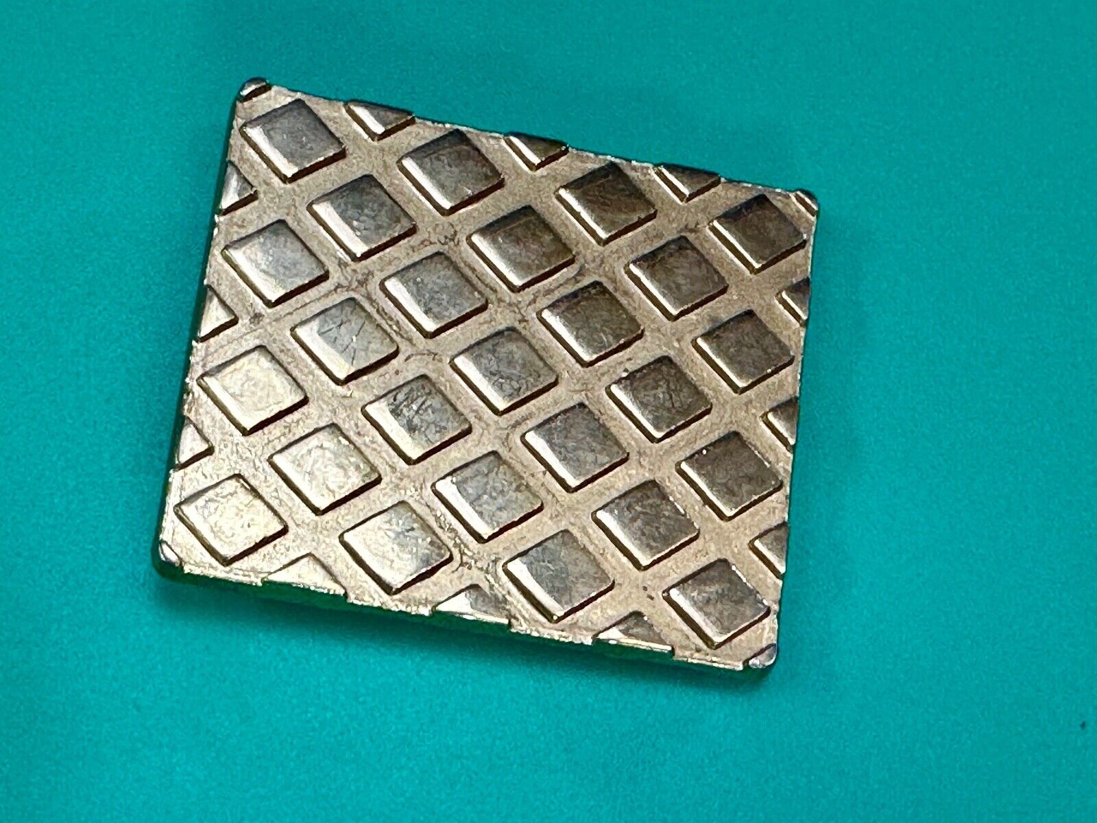 Vintage gold tone weave pattern formal replacement dress belt buckle
