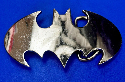 Batman Bat Wing Classic Logo Cutout Silver Color Reflective Cpga Belt Buckle