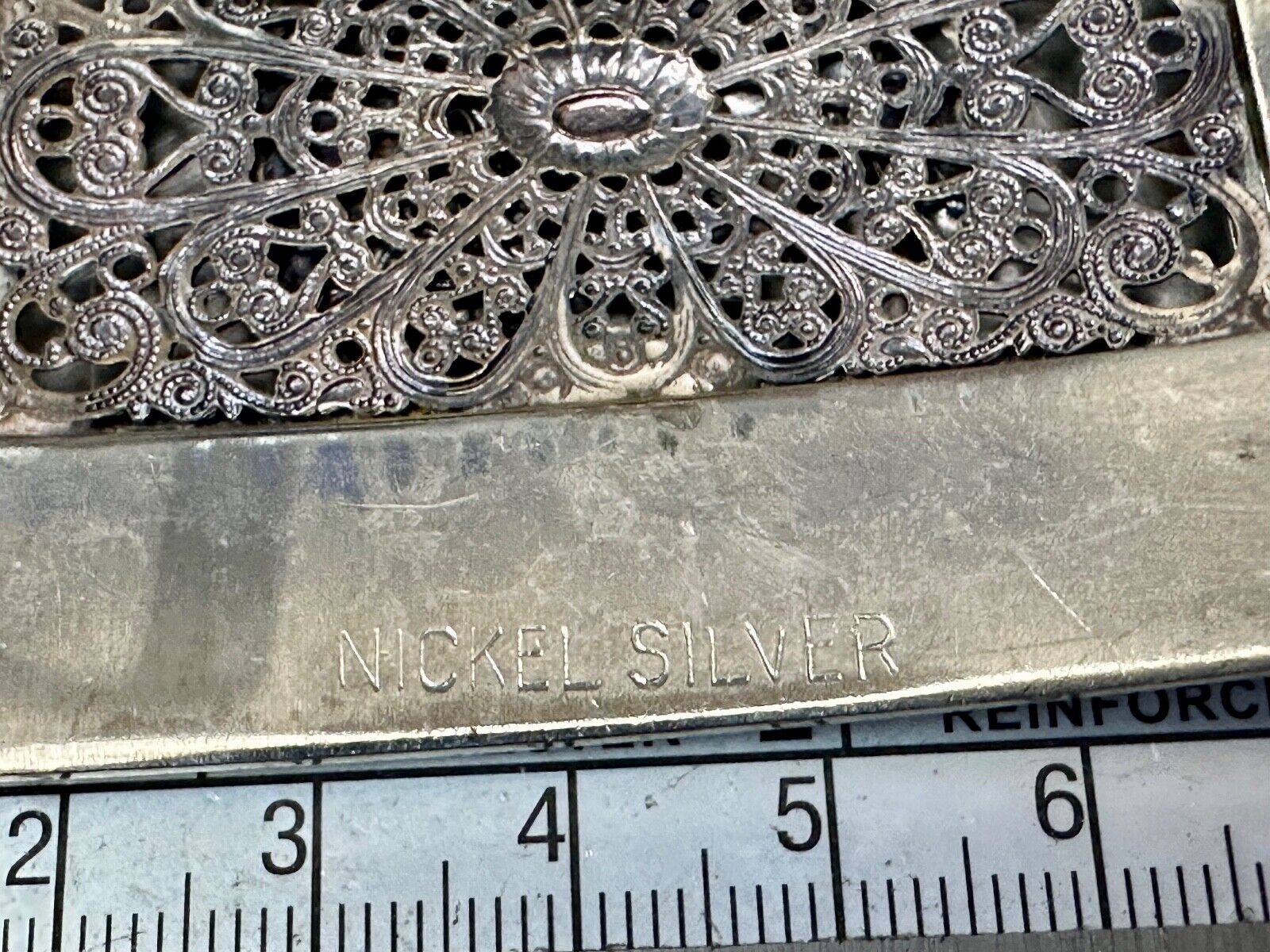 Unique Rodeo Cowboy Horse Saddle Bronc Nickel Silver Mesh Background belt Buckle