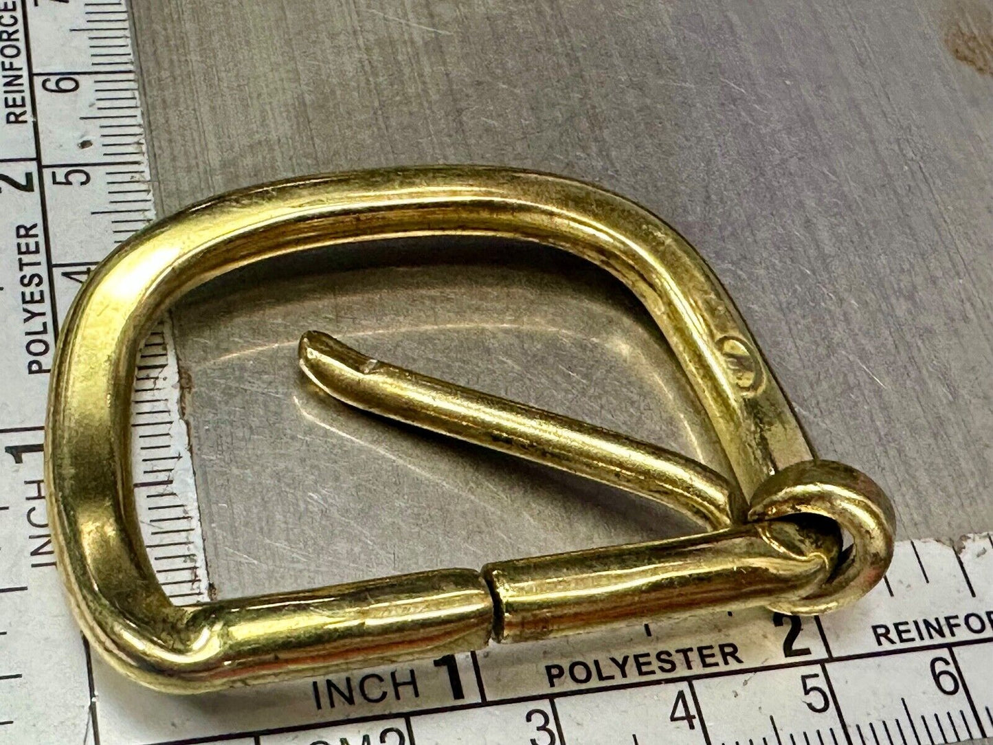 Vintage curved rectangle replacement belt buckle marked W