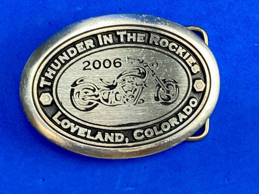 2006 Thunder in the Rockies belt buckle Colorado motorcycle bike rally RARE. #36