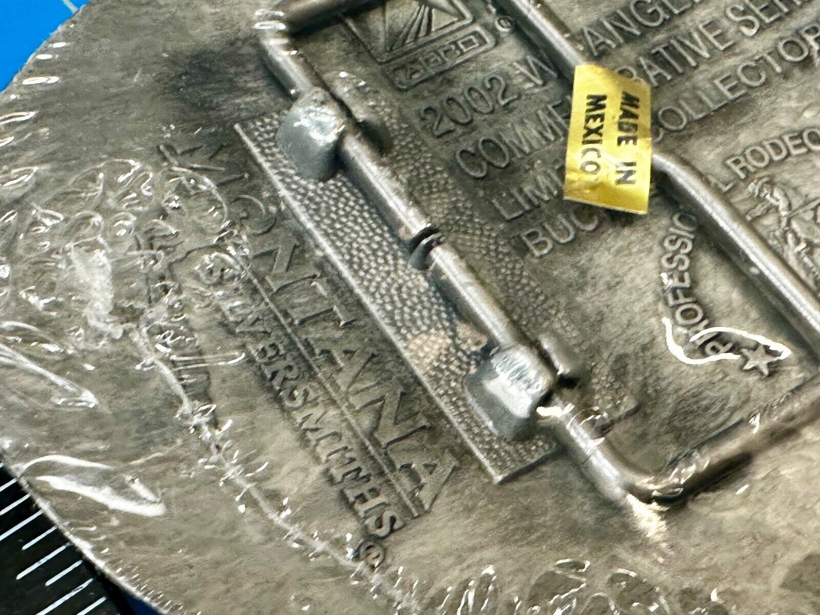 2002 ADULT SIZE NOS NATIONAL FINALS RODEO NFR NOS Montana S. S Belt Buckle