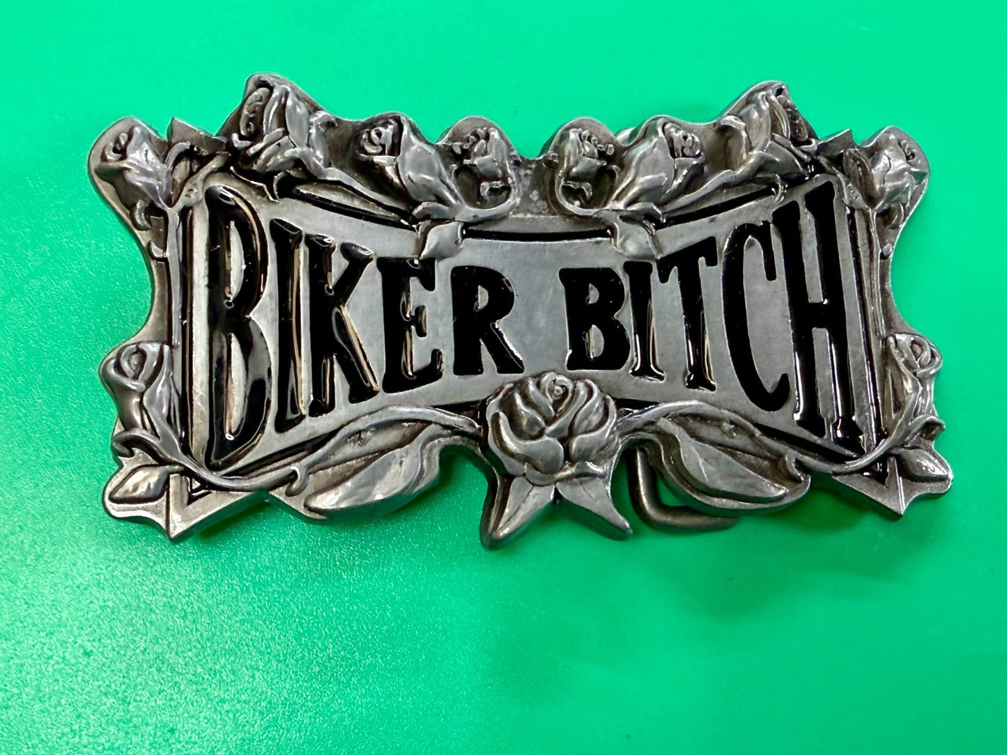 BIKER BITCH Statement Funny Cool Novelty Motorcycle Lady Biker Rider Belt Buckle