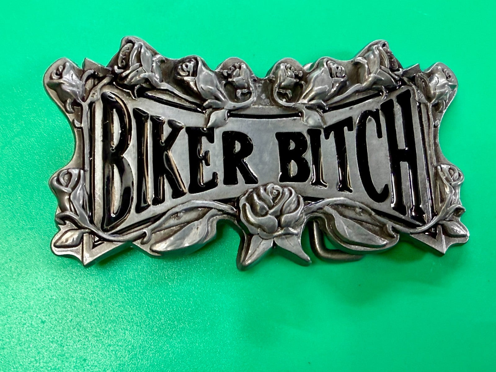 BIKER BITCH Statement Funny Cool Novelty Motorcycle Lady Biker Rider Belt Buckle