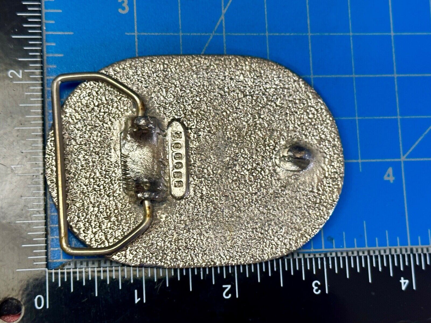 TT Ranch western inlaid enamel symbol emblem Vintage rodeo Cowboys Belt Buckle