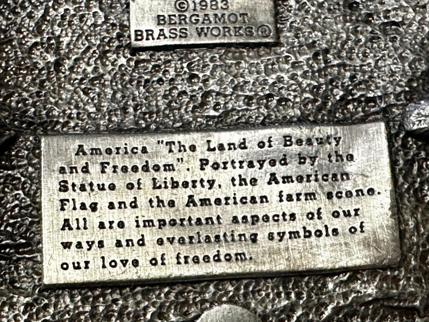 America The Beautiful USA Majestic Scenery -  1983 Bergamot Belt Buckle -O-L38