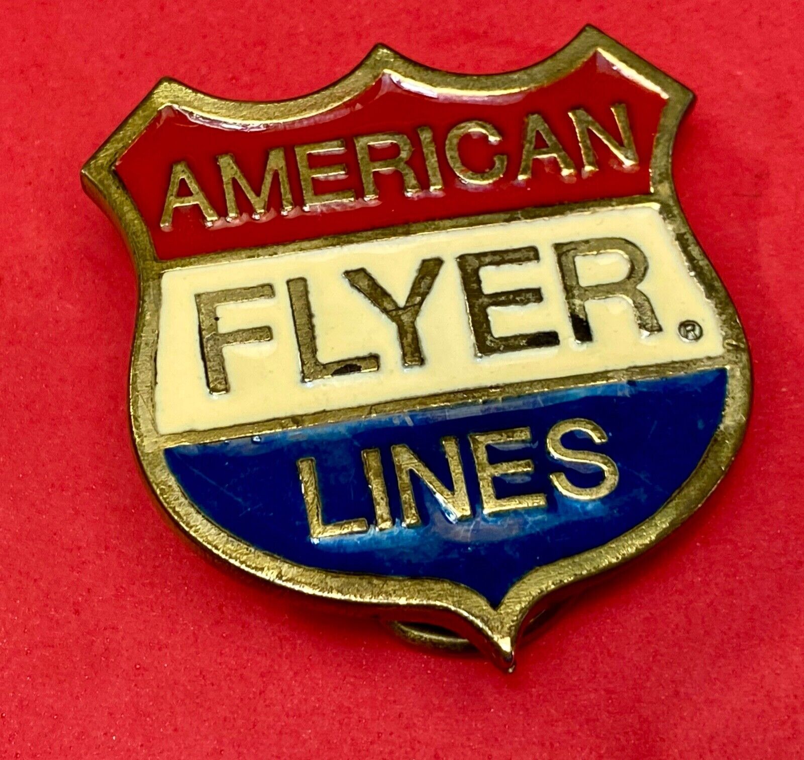 American Flyer Lines Train Locomotive Badge shaped great American belt buckle