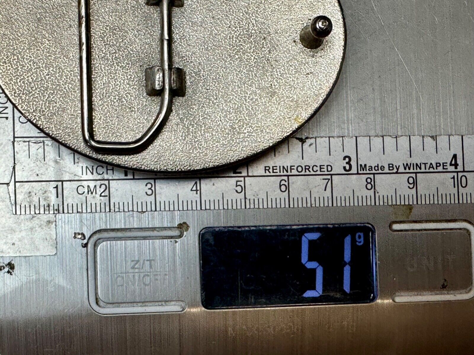 Artisan BUTTONS - seamstress silver tone oval belt buckle