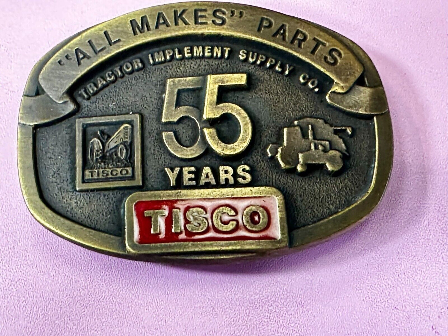 TISCO 55 Years -  All Makes Parts NOS  Tractor Implement Supply Belt Buckle