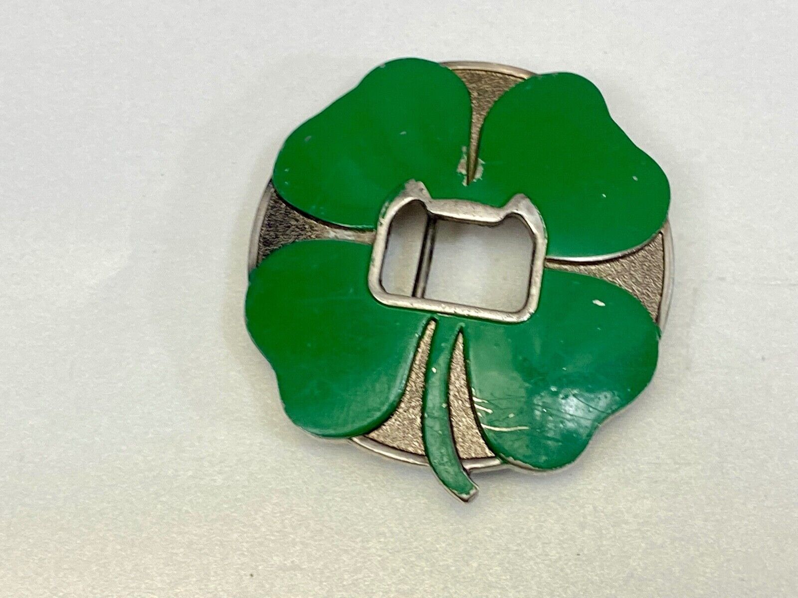 **FOUR LEAF CLOVER W/ BOTTLE OPENER** FUNNY BELT BUCKLE by KALAN