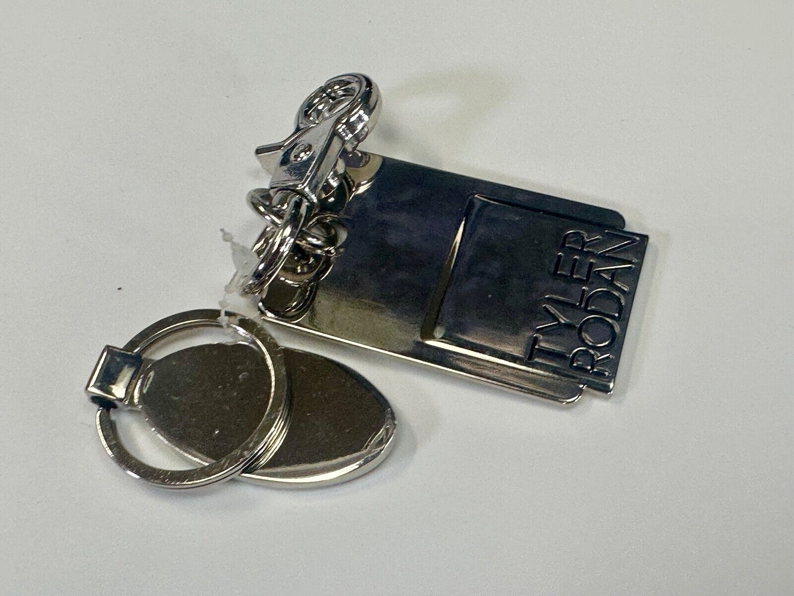 Tyler Rodan Designer Silver Tone Hanging Keychain Ring & Purse Charm Hook