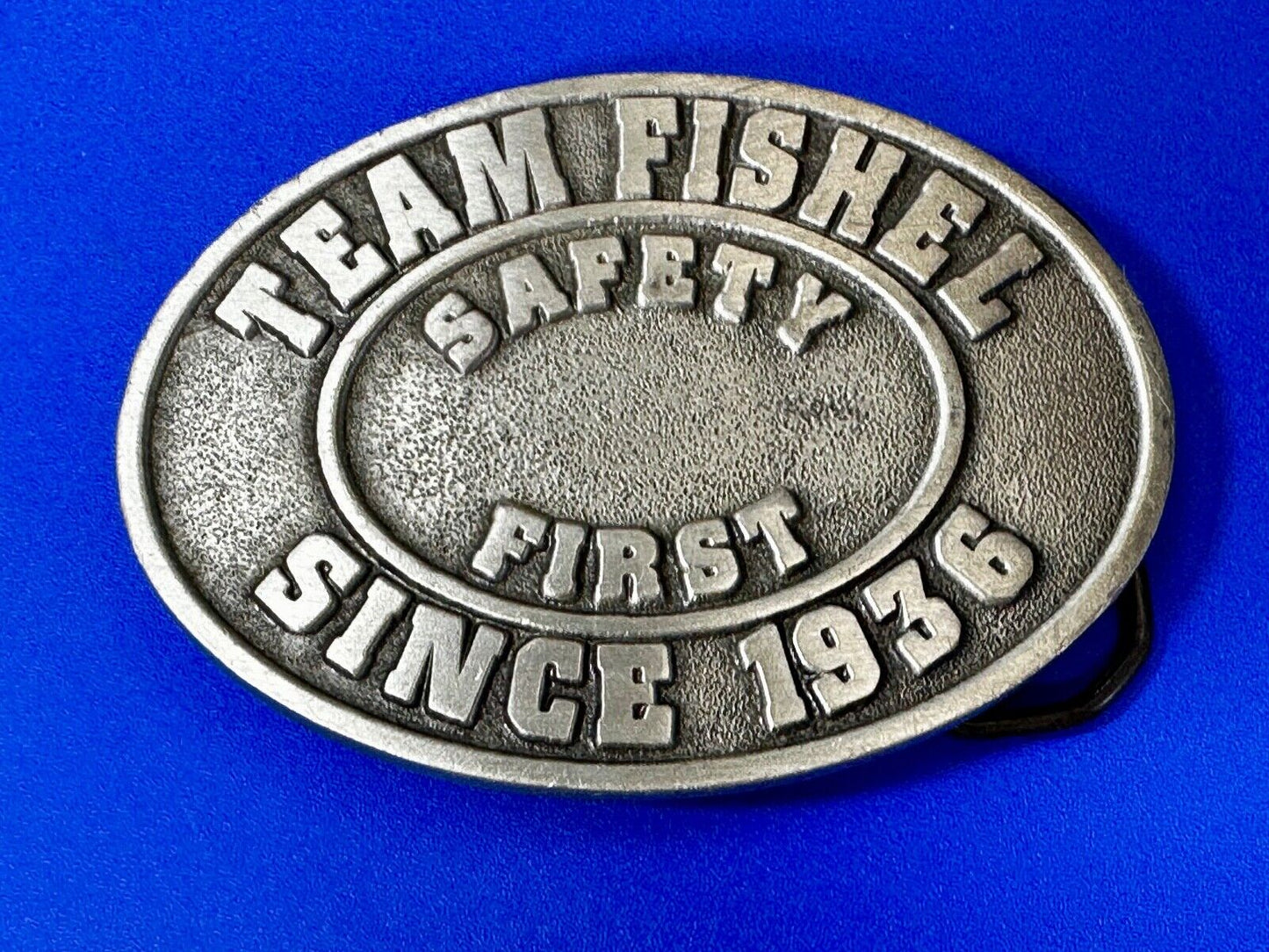 Team Fishel Safety First Since 1936 Company Logo Commemorative Belt Buckle