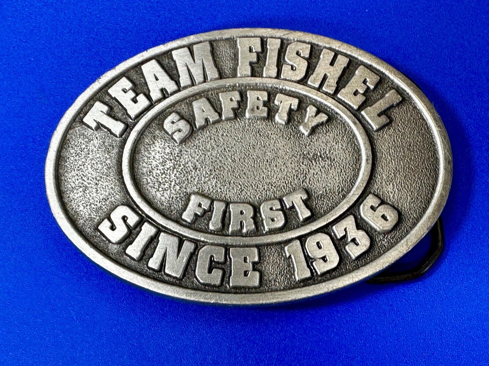 Team Fishel Safety First Since 1936 Company Logo Commemorative Belt Buckle