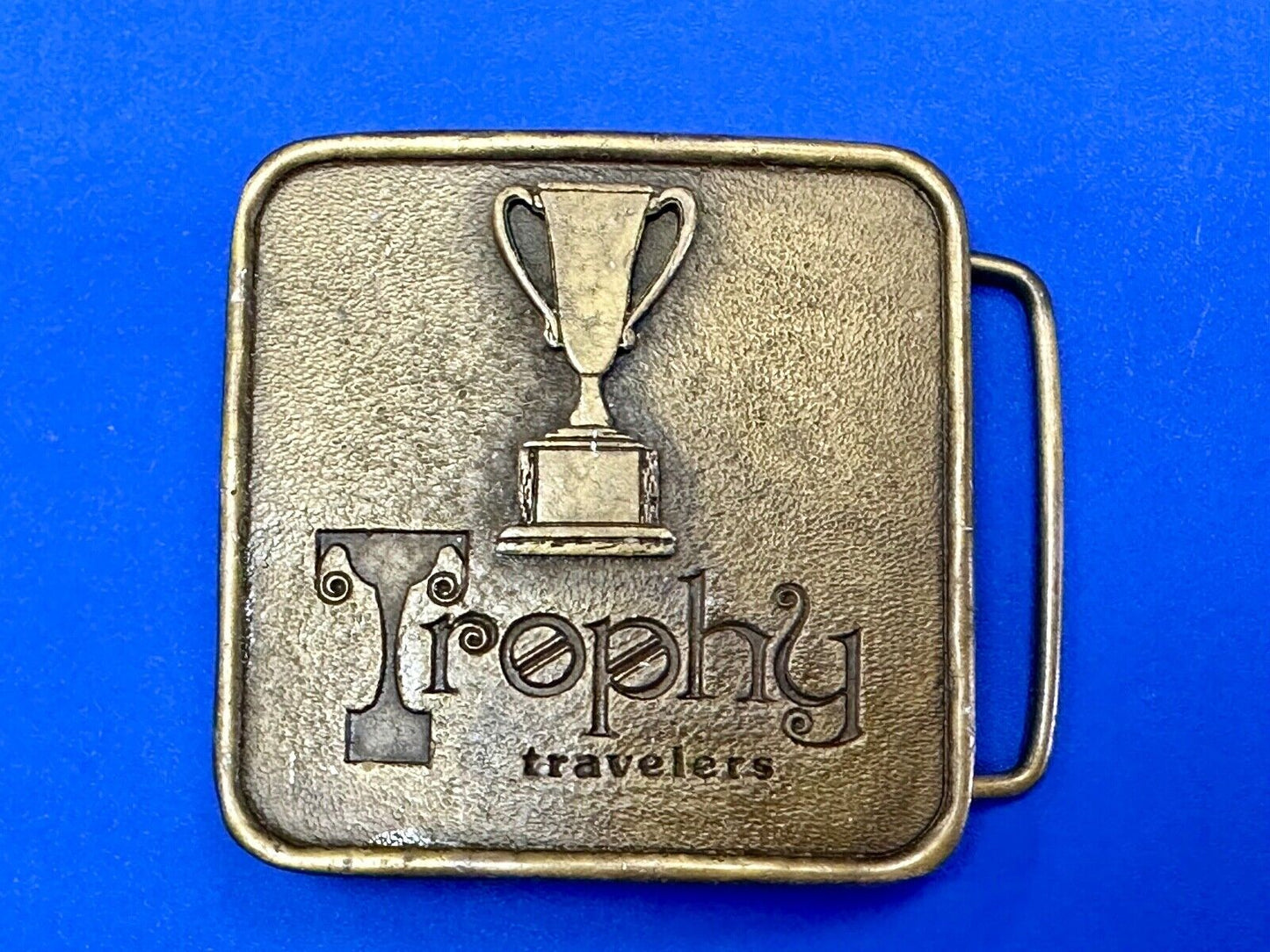 Trophy Travelers vintage Promo Company Advertising MPA 1975 belt buckle