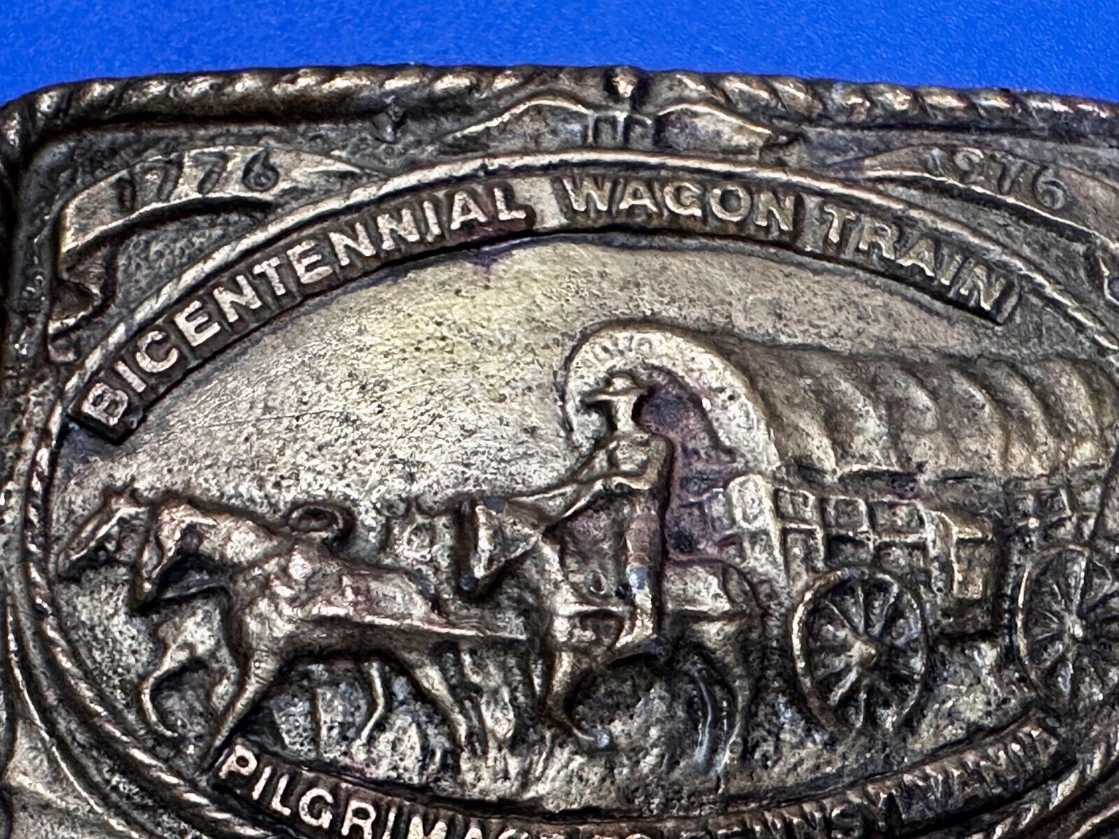 Bicentennial Wagon Train Pilgrimage Pennsylvania American Revolution Belt Buckle