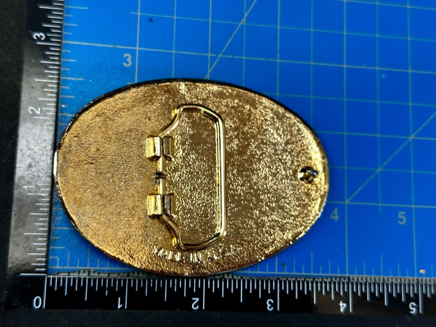 The Great State of Texas Star & Flag western Gold & White Color  Belt Buckle