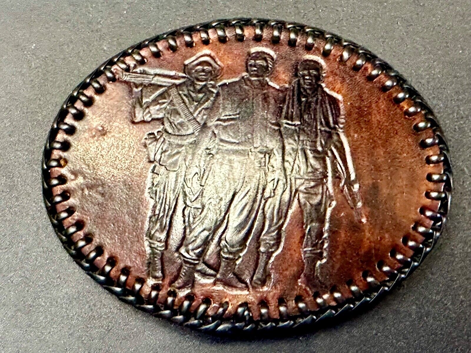 Vietnam War Memorial Three Soldiers Statue Washington DC Leather Belt Buckle