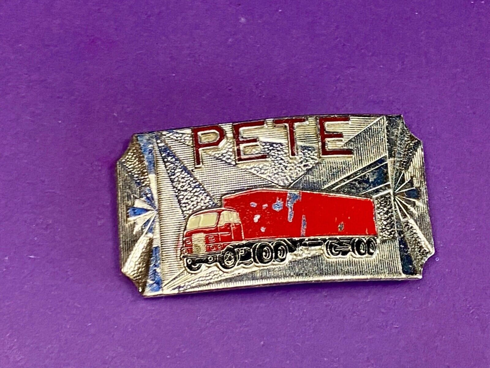 Vintage Hook-Fast Semi Drivers Big Rig Name Pete Belt Buckle