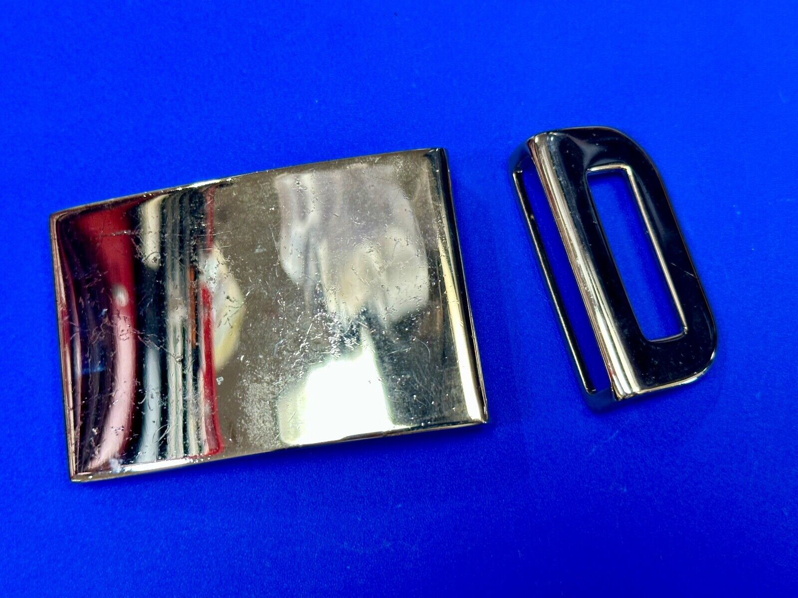 6-76  USMC Marines Military Dress Solid Brass belt buckle with attachment