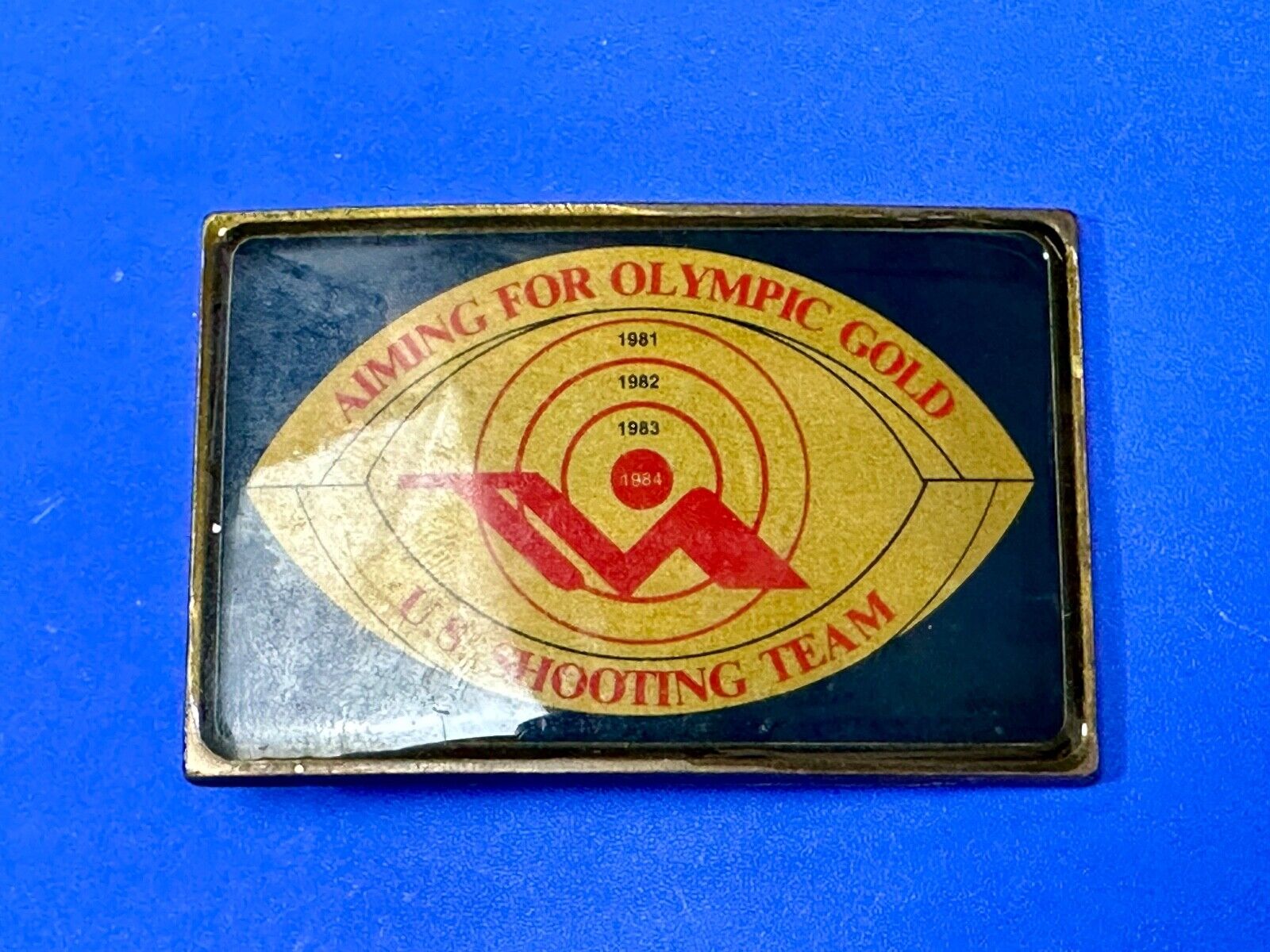Aiming for Olympic Gold US shooting team 1984 belt buckle