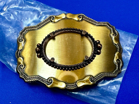 30 x 40 mm Gold Color Western Blank Belt Buckle To Mount Your Cabochon Gem Stone
