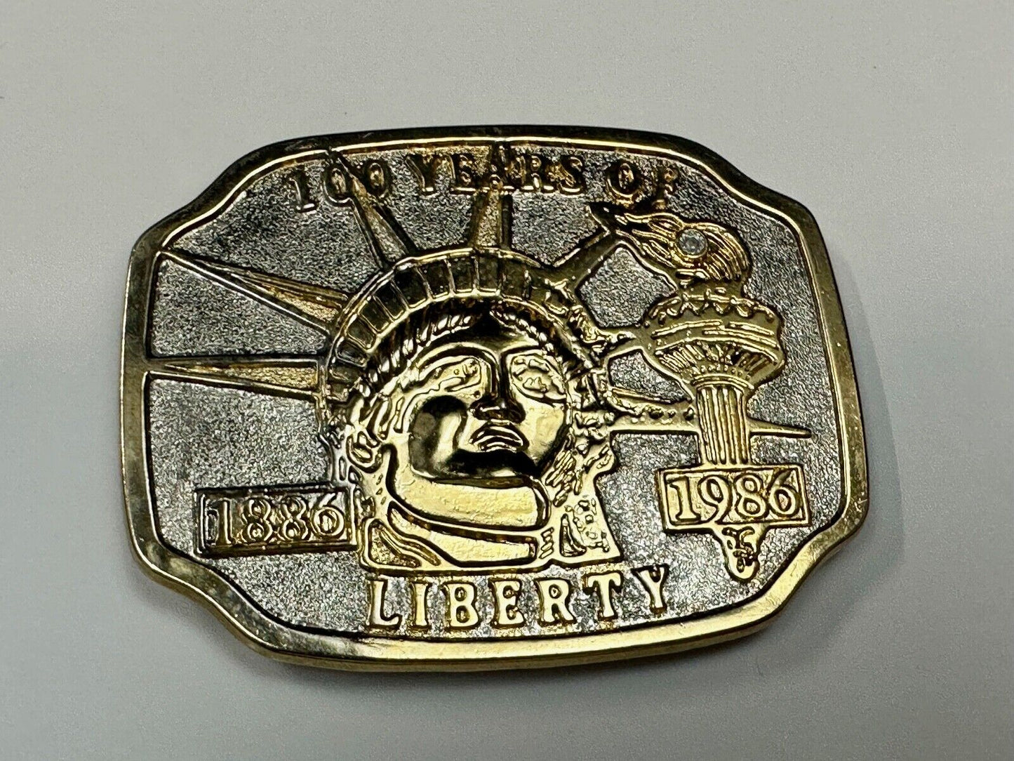 100 Years of Liberty  - NYC statue of Lady Liberty Souvenir belt buckle