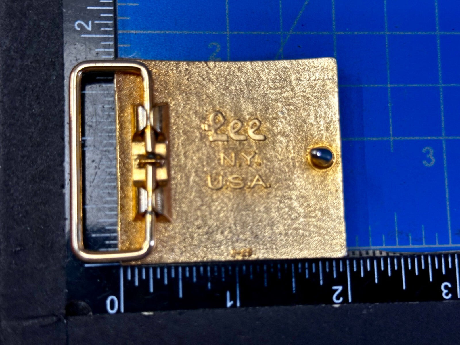 Vintage Initial Letter S Two Tone Monogram Metal Lee NY USA Belt Buckle