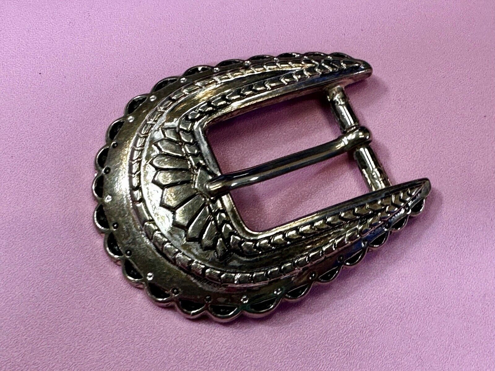 Unique Raised Dimensional Vintage Replacement Ornate 3" Wide Belt Buckle