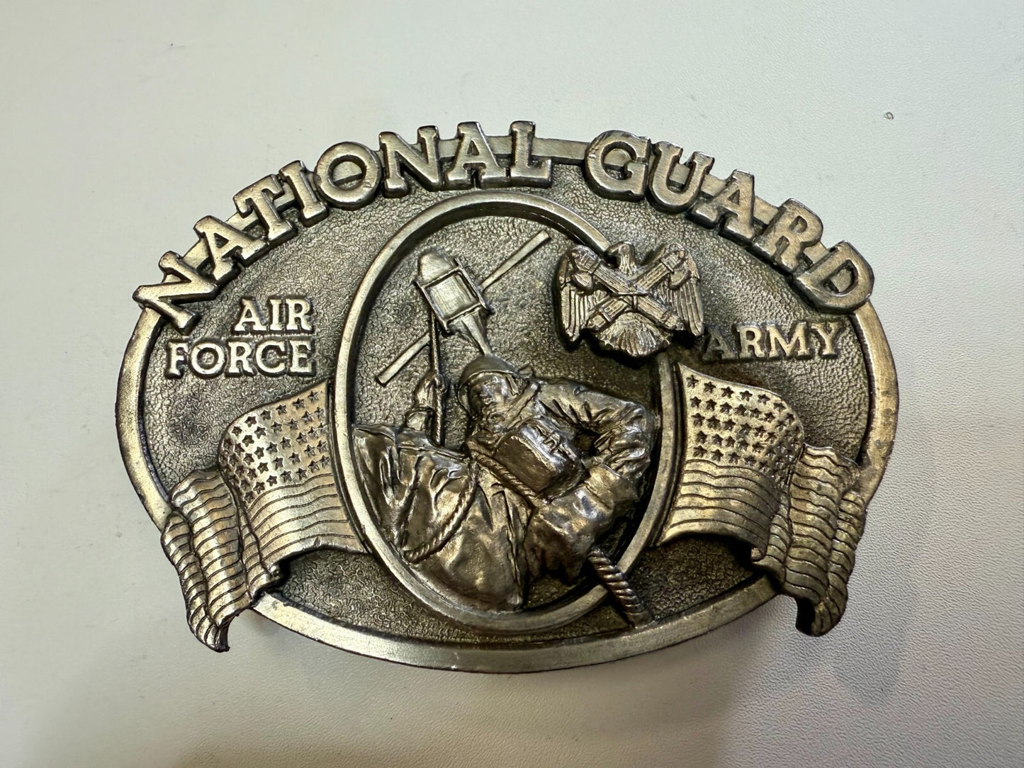 United States National Guard Air Force Army Vintage 1982 Bergamot Belt Buckle