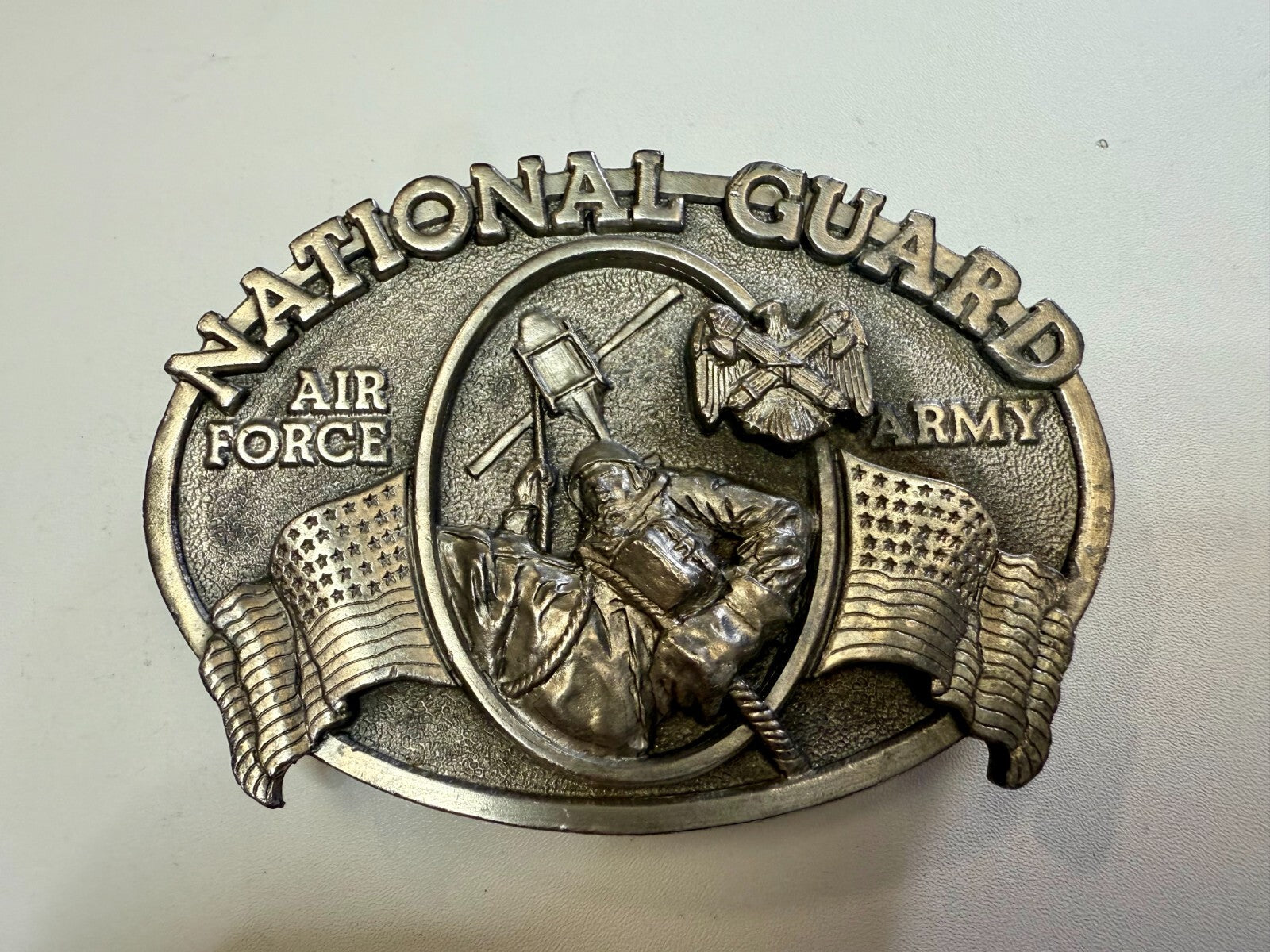 United States National Guard Air Force Army Vintage 1982 Bergamot Belt Buckle
