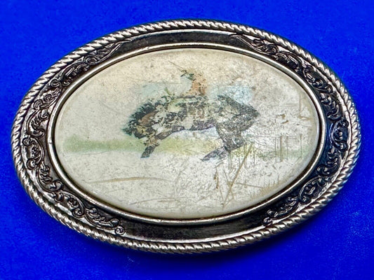 Used Faded End of the Trail picture Belt Buckle to restore of re-purpose