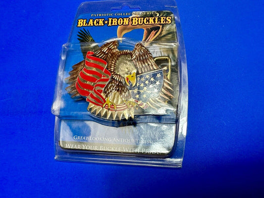US VETERANS MEMORIAL  SOME GAVE ALL AMERICAN FLAG EAGLE BELT BUCKLE (EE B0188)