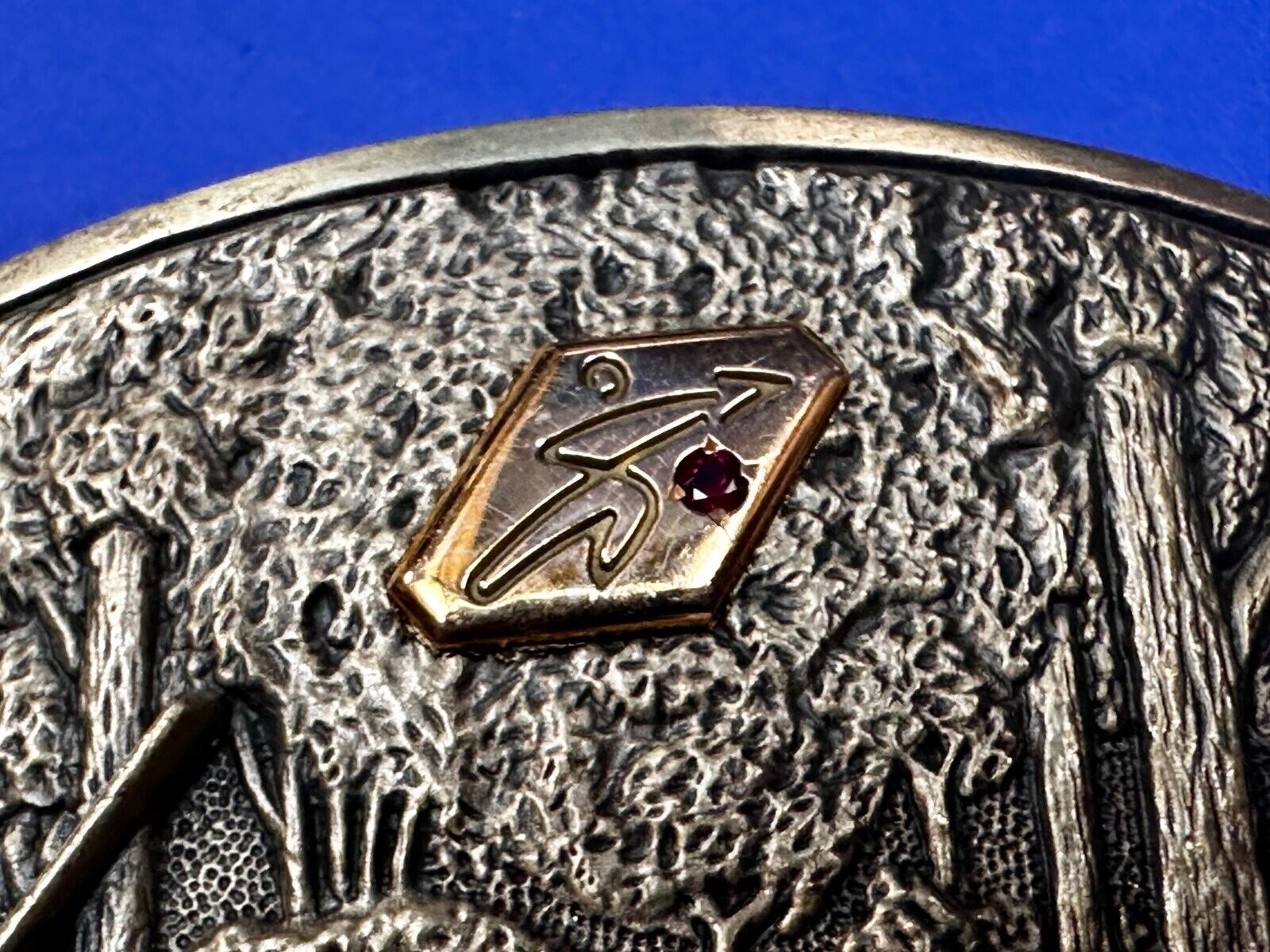 Bird Quail Dog Hunting Hunter Shotgun 1981 Belt Buckle OC Tanner - 10K Gold Logo