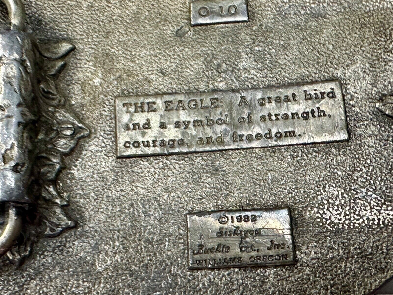 Attacking Eagle Vintage  1982 O-10 pewter siskiyou belt buckle