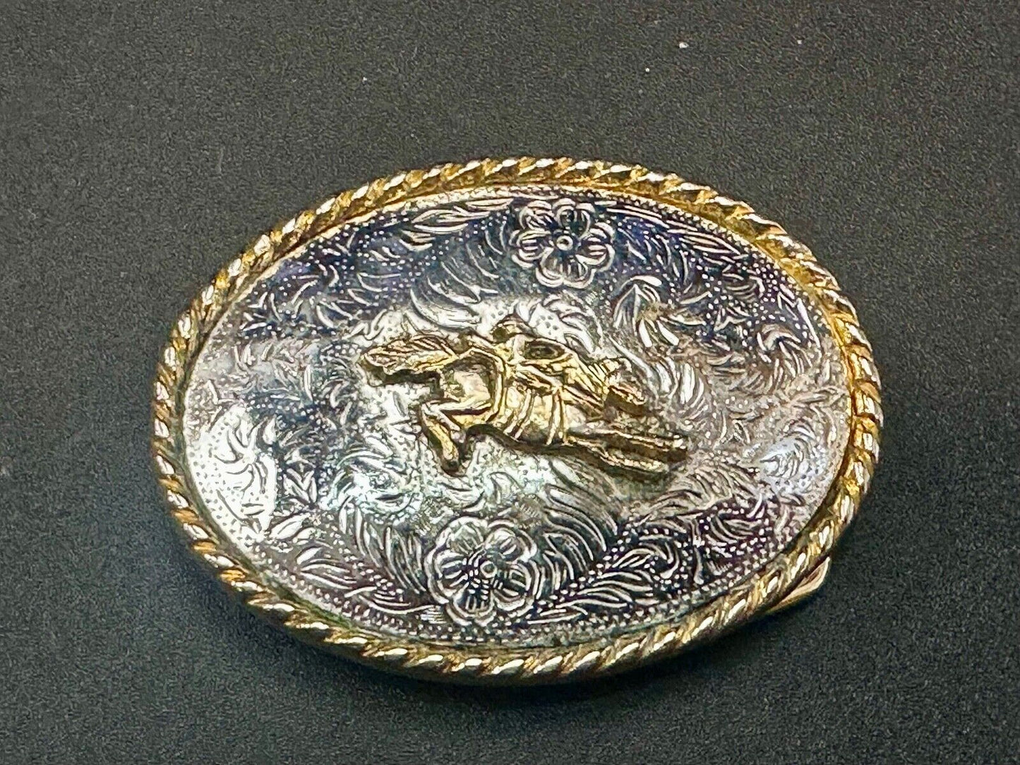 Vintage Ivan Cowboy Saddle Bronc western rodeo bull rider belt buckle