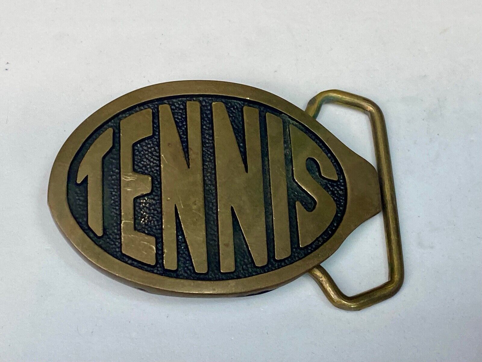 Tennis Racquet Racket Court Net Tennis Ball Vintage Solid Brass Belt Buckle  Bts