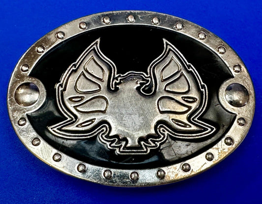 American Pride Flying Patriotic Bald Eagle Studded Oval Belt Buckle