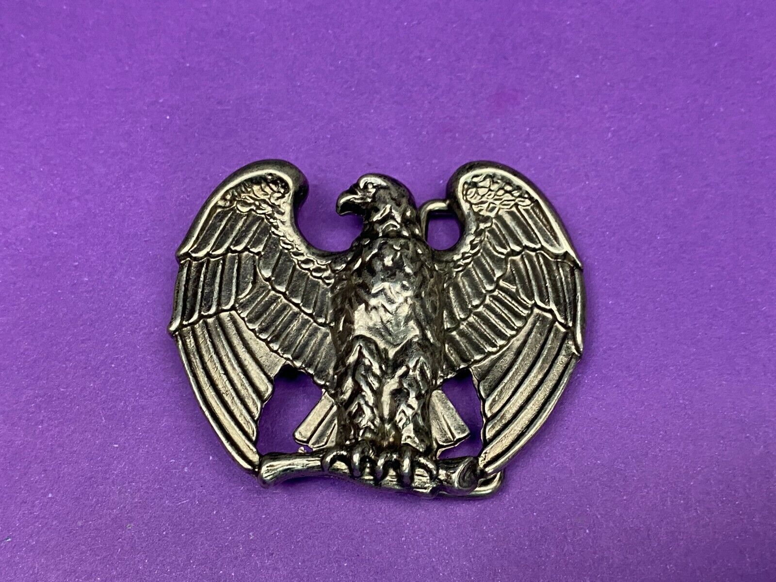 2.5" Belt Buckle Eagle Silver Metal Avon Spread Wings 3D Raptors Birds