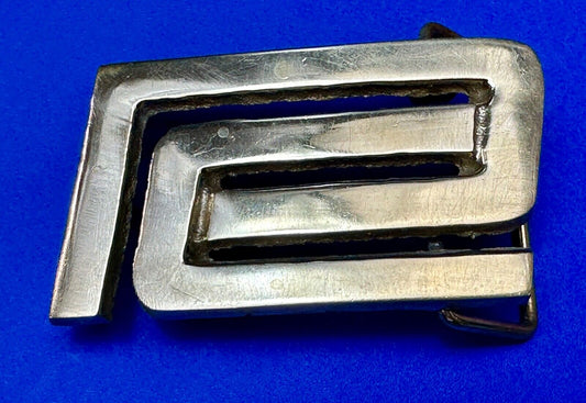 Abstract Design R Company Emblem? Vintage  Solid Brass Belt Buckle