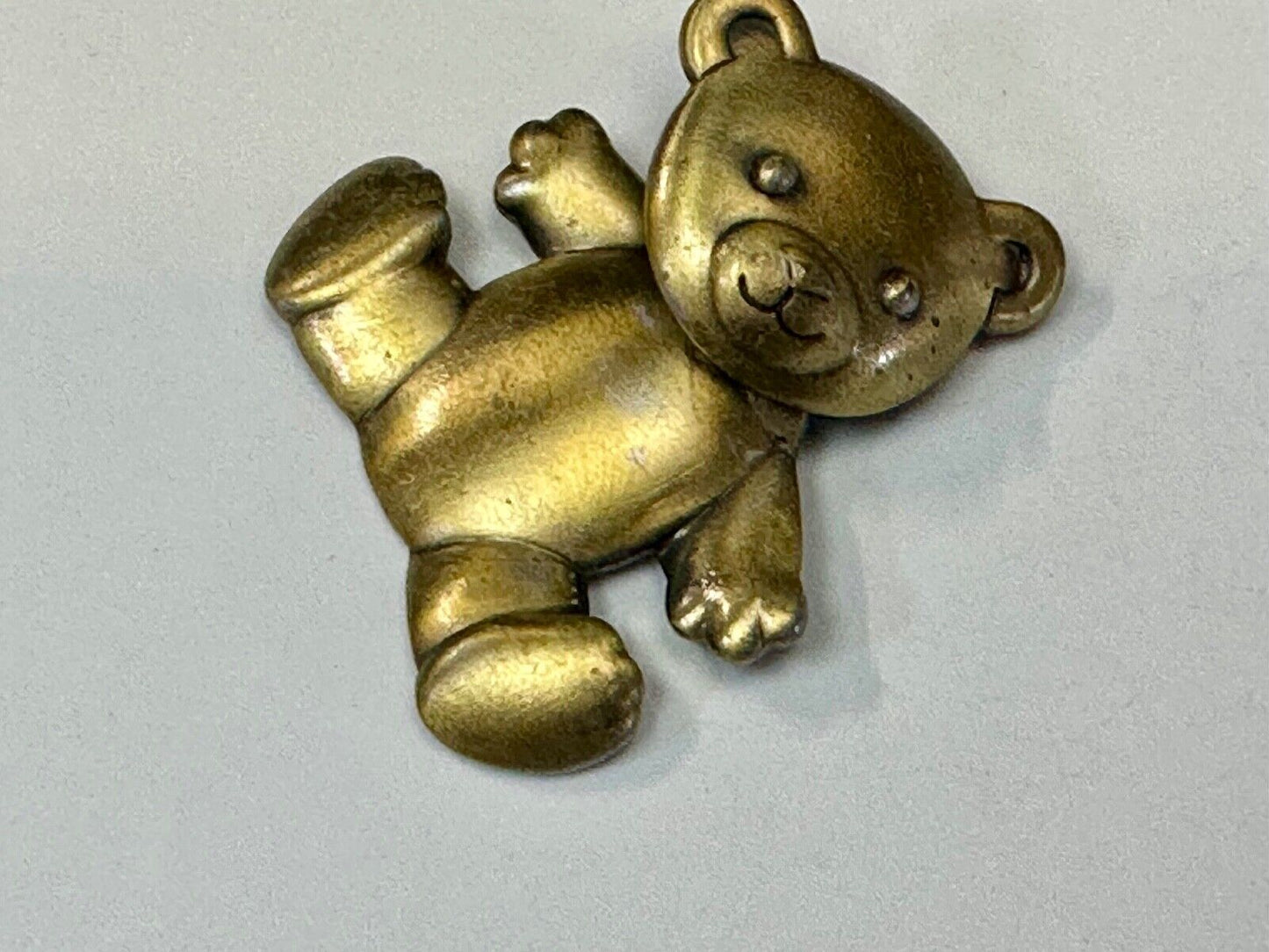 Vintage JJ Jonette Silver Tone Articulated Head Teddy Bear