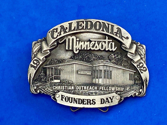 1992 - Founder’s Days Caledonia MN belt buckle  Christian Outreach Fellowship 